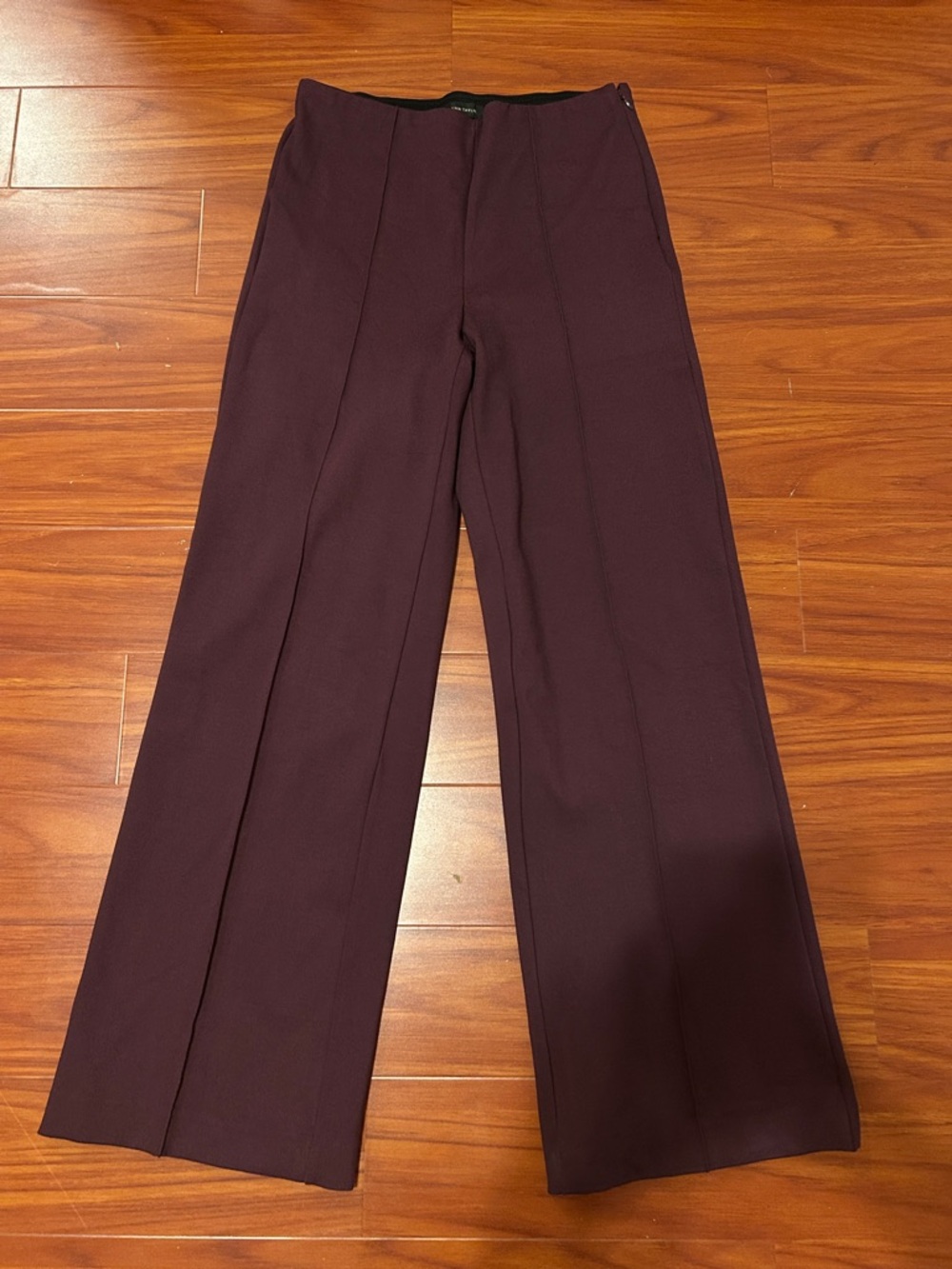Ann Taylor Maroon High-Rise Tailored Trousers